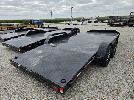 New 2025 Sure-Trac 7 x 18 (14+4) 7K Steel Deck Car Hauler Trailer