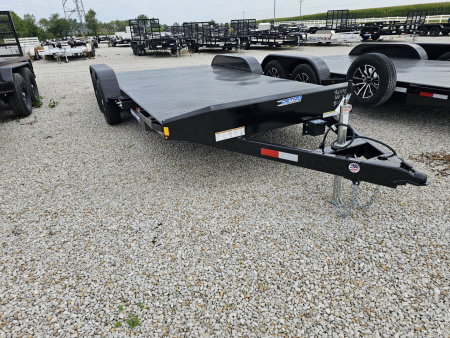 New 2025 Sure-Trac 7 x 18 (14+4) 7K Steel Deck Car Hauler Trailer