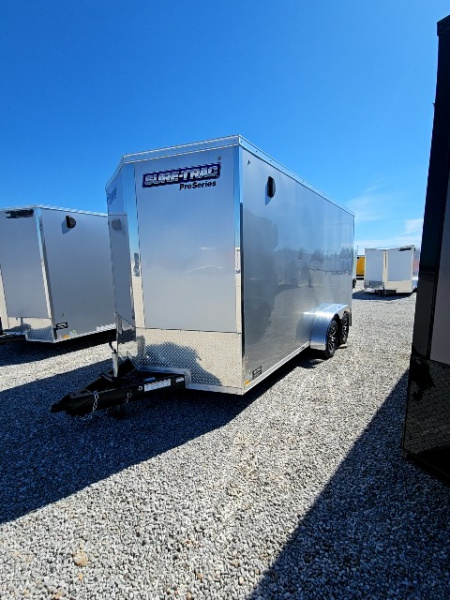 New 2026 Sure-Trac 7' x 16' 7K Pro Series Enclosed Wedge Cargo Trailer