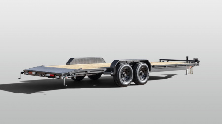 New 2026 MAXXD 83X24 10K C5X Car Hauler / Racing Trailer / Flatbed Trailer / 5200# Axles / Powder Coated / Dovetail / LEDs / 5ft Stow Away C-Channel Ramps