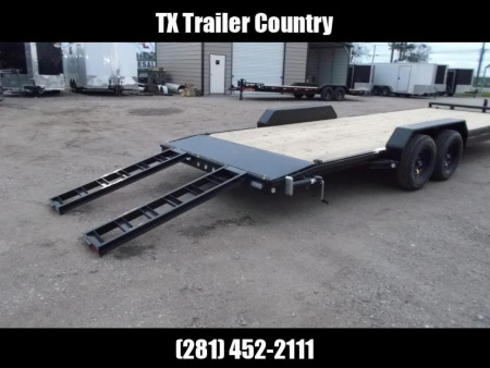 New 2026 MAXXD 83X24 10K C5X Car Hauler / Racing Trailer / Flatbed Trailer / 5200# Axles / Powder Coated / Dovetail / LEDs / 5ft Stow Away C-Channel Ramps