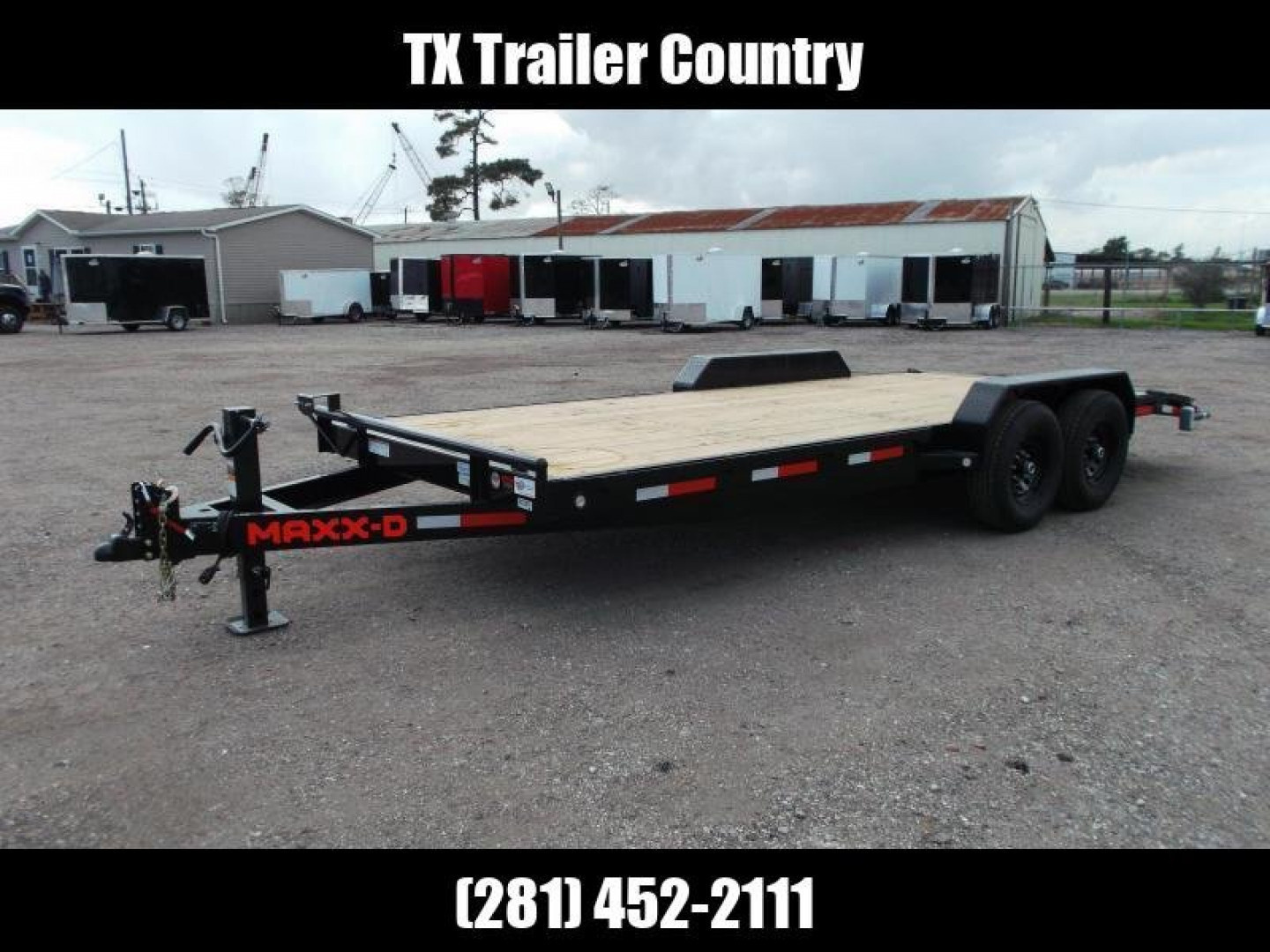 New 2026 MAXX-D 83X24 14K C6X Car Hauler / Race Car Trailer / Flatbed Trailer / Equipment Trailer / Powder Coated / 7000# Axles / LEDs / 5ft C-Channel Stow Away Ramps
