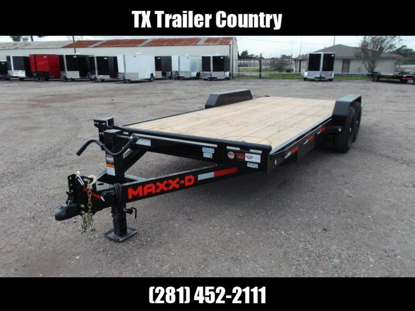 New 2026 MAXX-D 83X24 14K C6X Car Hauler / Race Car Trailer / Flatbed Trailer / Equipment Trailer / Powder Coated / 7000# Axles / LEDs / 5ft C-Channel Stow Away Ramps