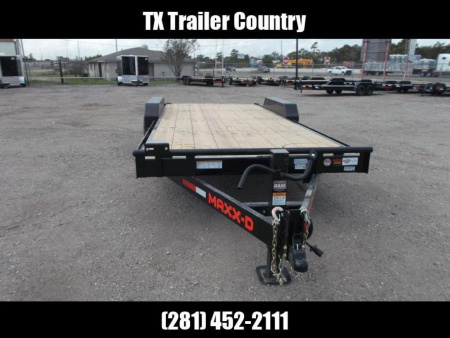 New 2026 MAXX-D 83X24 14K C6X Car Hauler / Race Car Trailer / Flatbed Trailer / Equipment Trailer / Powder Coated / 7000# Axles / LEDs / 5ft C-Channel Stow Away Ramps