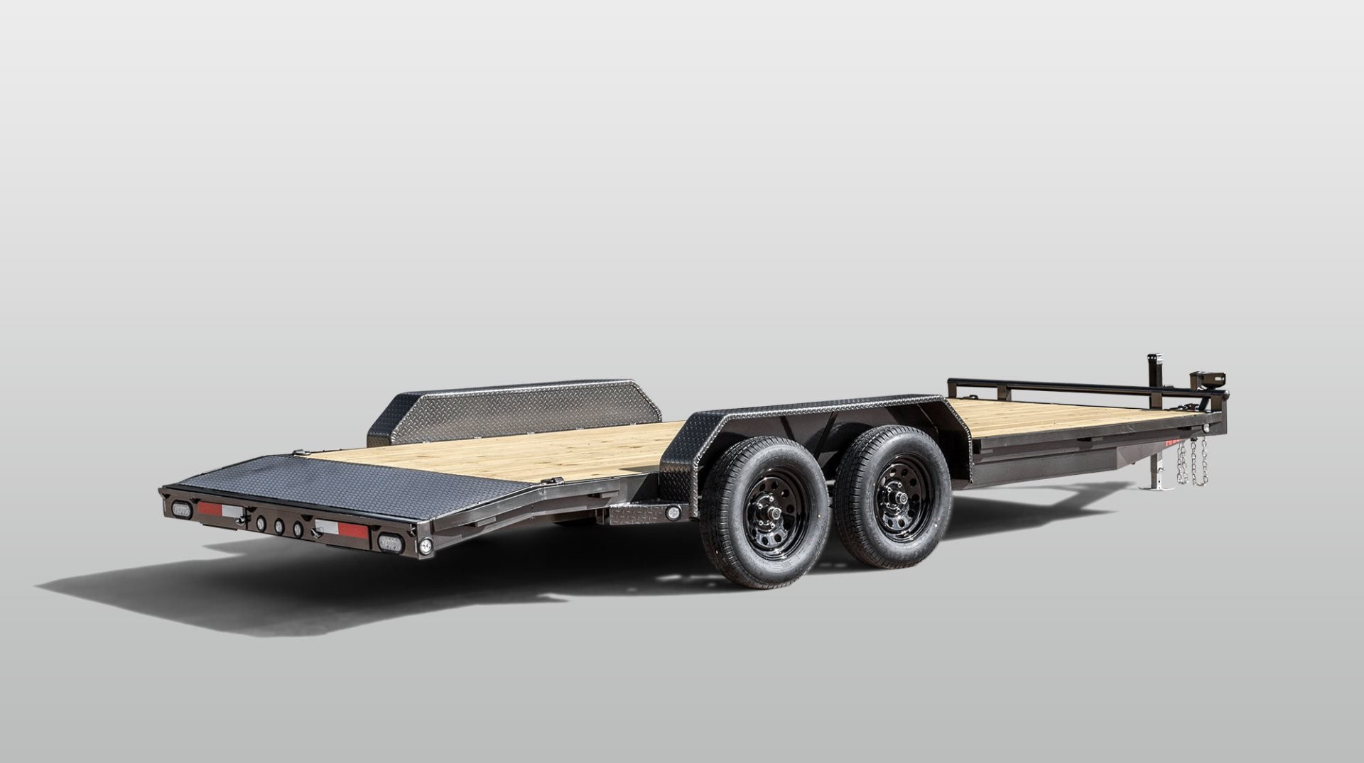 New 2026 MAXX-D 83X24 7K C4X Car Hauler / Racing Trailer / UTV Trailer / Black Powder Coated / 3500# Axles / 5ft Stow Away C-Channel Ramps