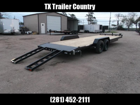 New 2026 MAXX-D 83X24 7K C4X Car Hauler / Racing Trailer / UTV Trailer / Black Powder Coated / 3500# Axles / 5ft Stow Away C-Channel Ramps