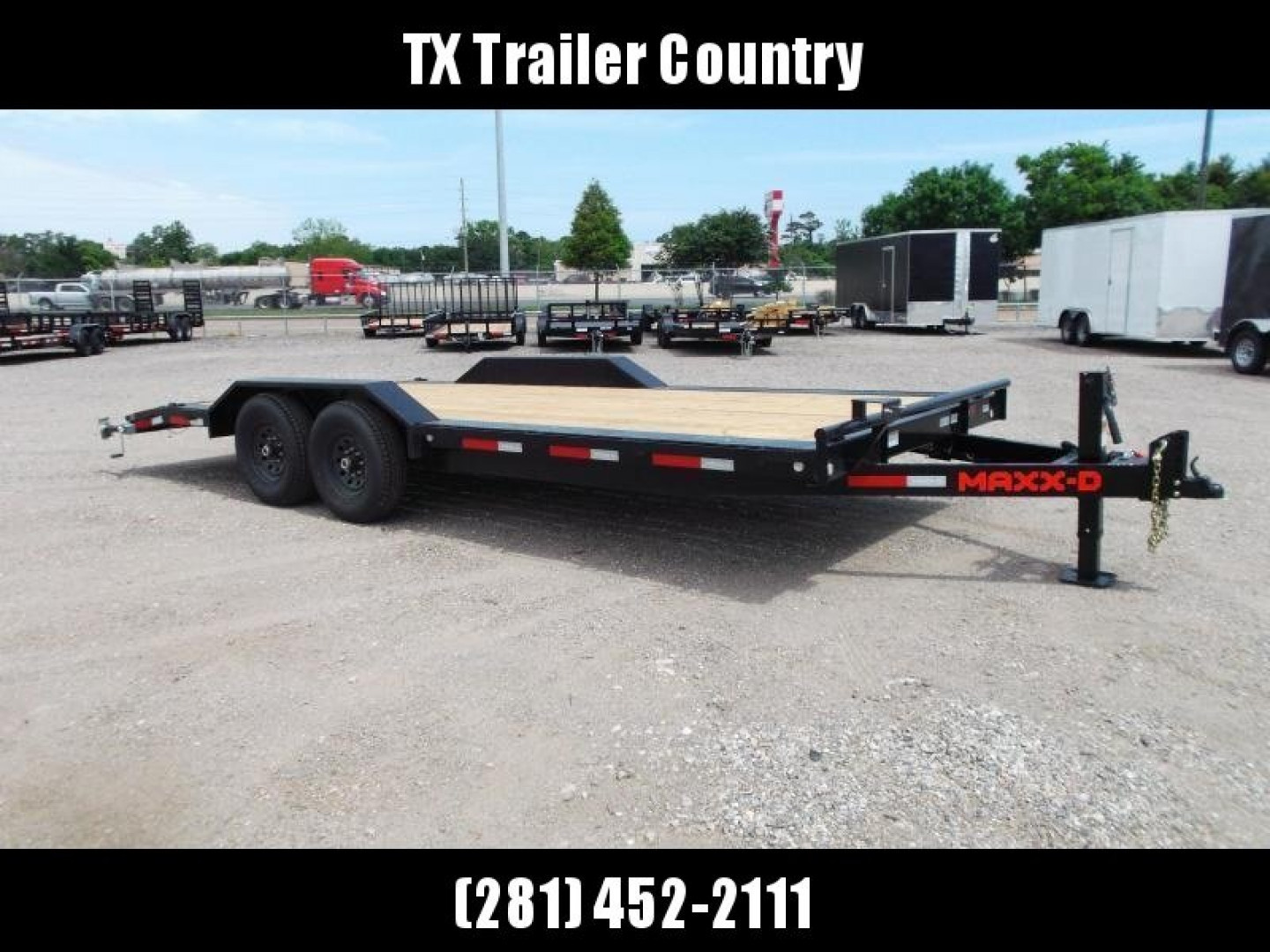 New 2026 MAXX-D 102x20 H6X 14K Car Hauler / Racing Trailer / Flatbed / Equipment Hauler / Drive Over Fenders / 7000# Axles / Black Powder Coated / 5ft Stow Away Ramps