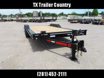 New 2026 MAXX-D 102x20 H6X 14K Car Hauler / Racing Trailer / Flatbed / Equipment Hauler / Drive Over Fenders / 7000# Axles / Black Powder Coated / 5ft Stow Away Ramps