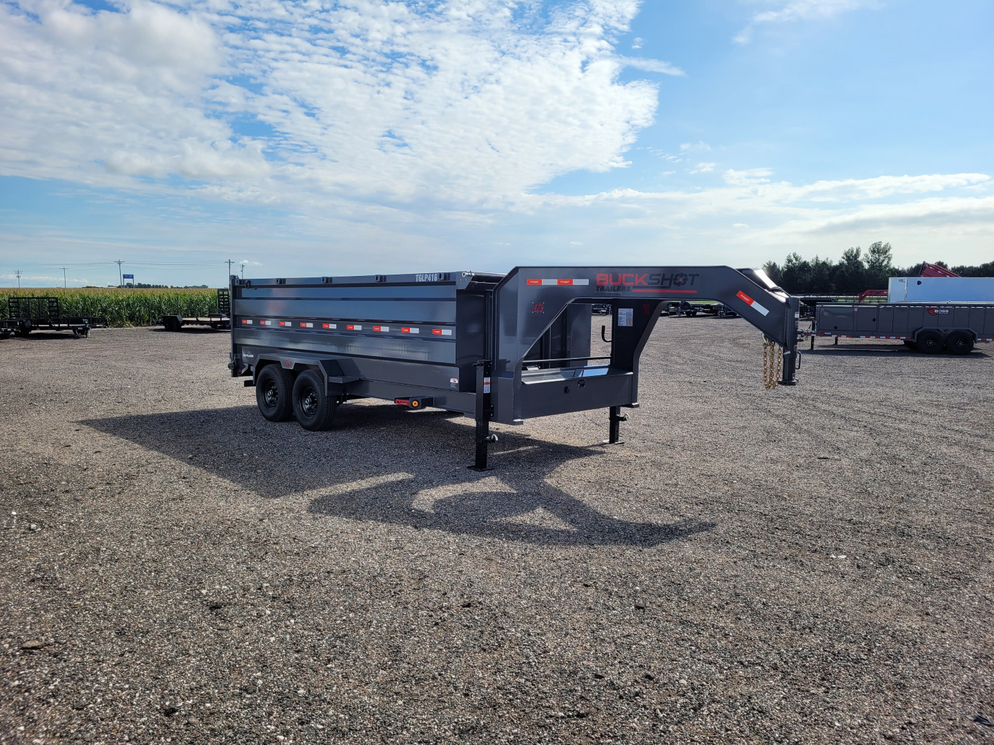 New 2025 Buckshot 83"x16' Telescopic Gooseneck Dump Trailer W/4' Sides