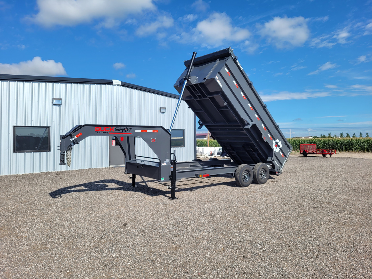 New 2025 Buckshot 83"x16' Telescopic Gooseneck Dump Trailer W/4' Sides