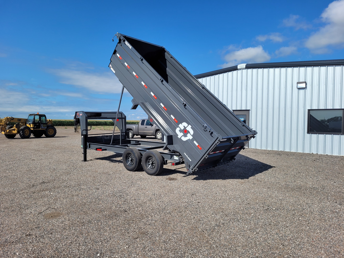 New 2025 Buckshot 83"x16' Telescopic Gooseneck Dump Trailer W/4' Sides