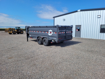 New 2025 Buckshot 83"x16' Telescopic Gooseneck Dump Trailer W/4' Sides