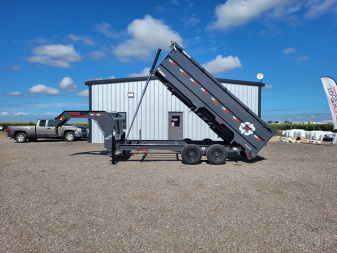 New 2025 Buckshot 83"x16' Telescopic Gooseneck Dump Trailer W/4' Sides