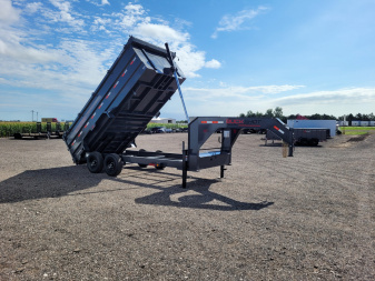 New 2025 Buckshot 83"x16' Telescopic Gooseneck Dump Trailer W/4' Sides