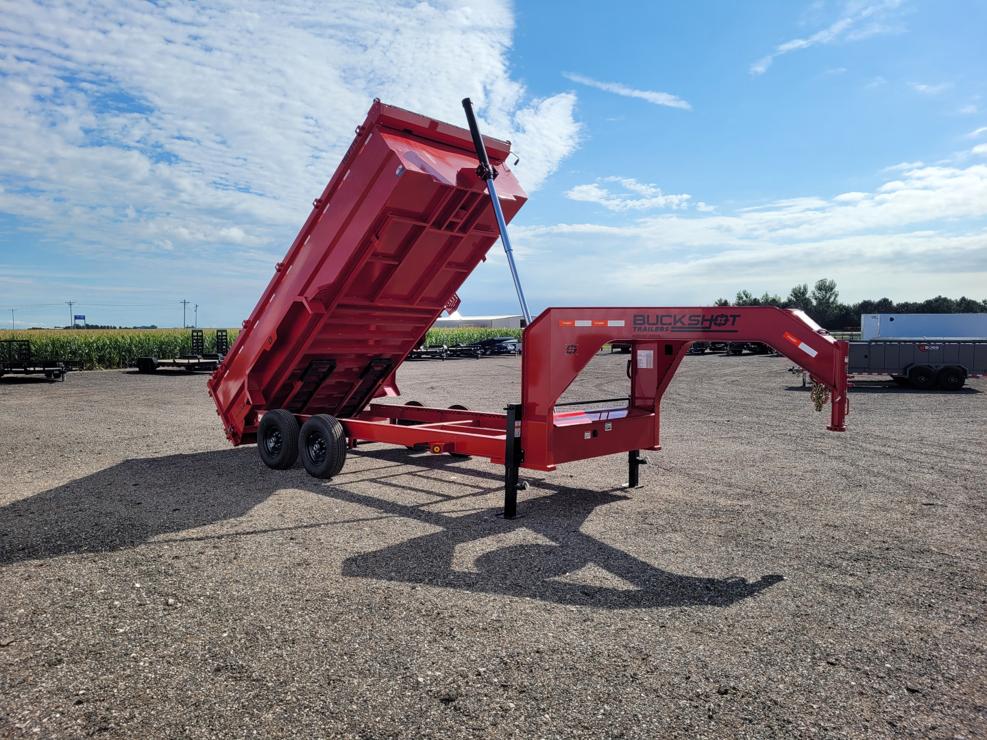 New 2025 Buckshot 83"x16' Telescopic Gooseneck Dump Trailer W/3' Sides
