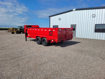 New 2025 Buckshot 83"x16' Telescopic Gooseneck Dump Trailer W/3' Sides