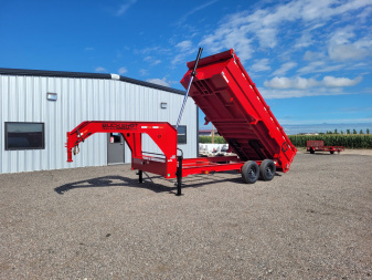New 2025 Buckshot 83"x16' Telescopic Gooseneck Dump Trailer W/3' Sides