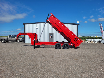 New 2025 Buckshot 83 x16' Telescopic Gooseneck Dump Trailer W/3' Sides
