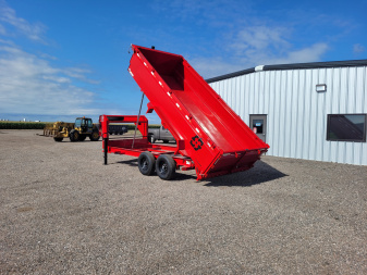 New 2025 Buckshot 83"x16' Telescopic Gooseneck Dump Trailer W/3' Sides