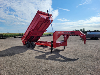 New 2025 Buckshot 83"x16' Telescopic Gooseneck Dump Trailer W/3' Sides