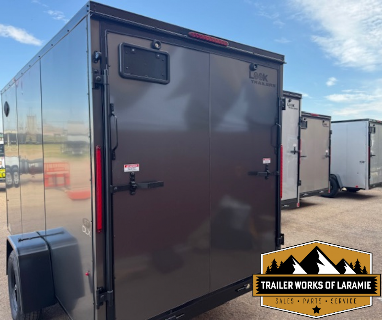 New 2026 Look Trailers 6X12 SA- ST DLX V-NOSE- Charcoal 6" Taller