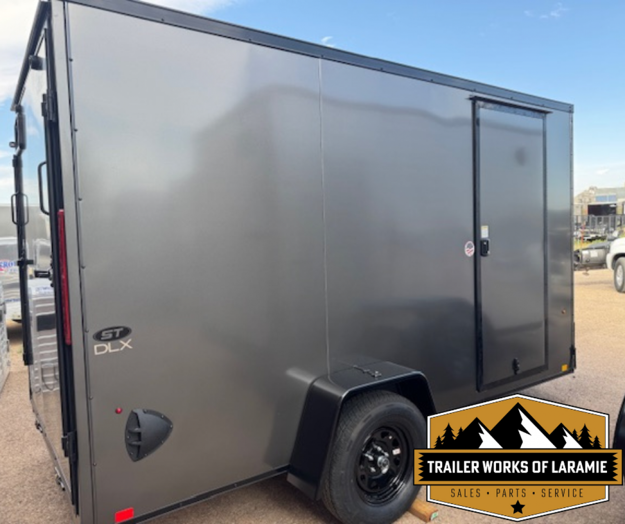 New 2026 Look Trailers 6X12 SA- ST DLX V-NOSE- Charcoal 6" Taller