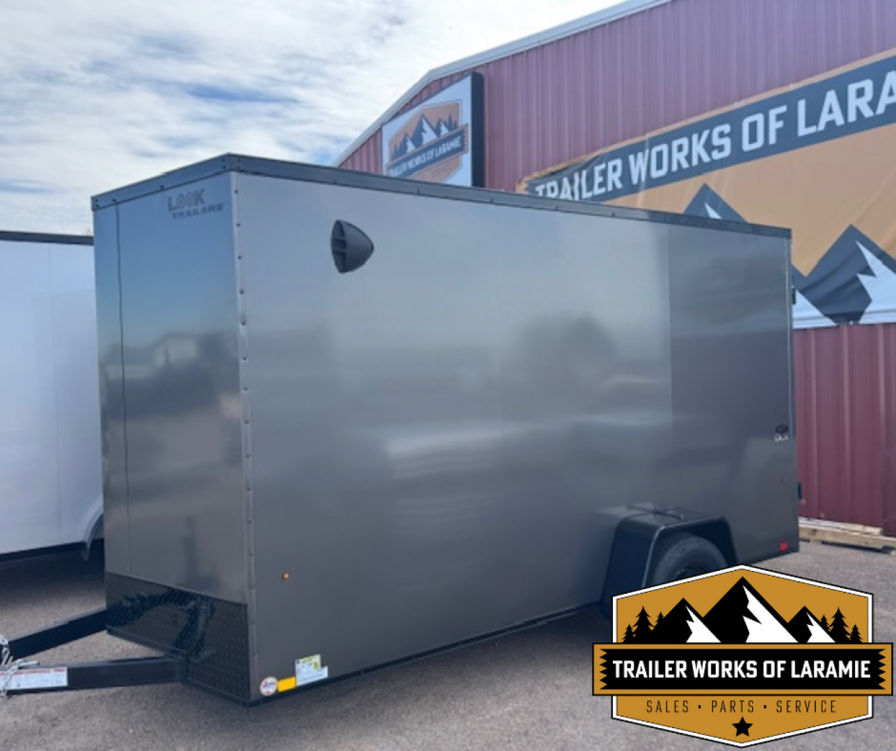 New 2026 Look Trailers 6X12 SA- ST DLX V-NOSE- Charcoal 6  Taller