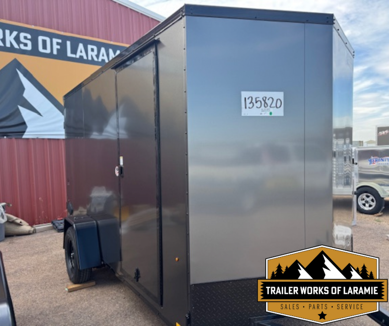New 2026 Look Trailers 6X12 SA- ST DLX V-NOSE- Charcoal 6" Taller