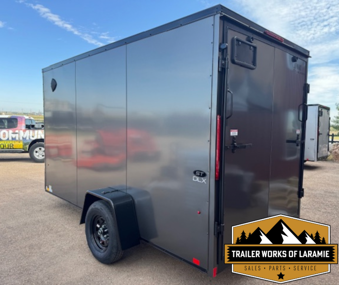 New 2026 Look Trailers 6X12 SA- ST DLX V-NOSE- Charcoal 6" Taller