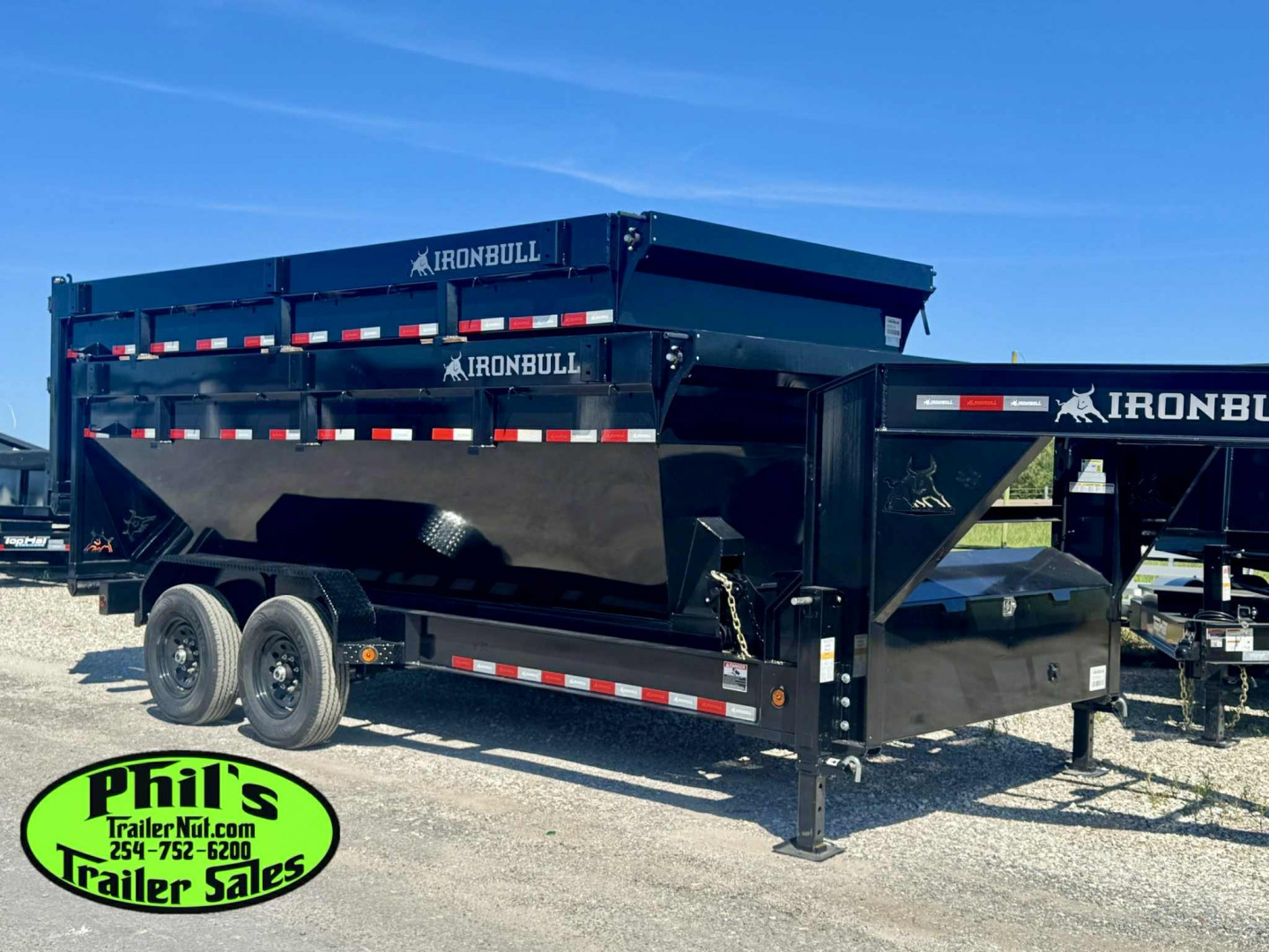 New Iron Bull 16' ROLL OFF DUMP TRAILERS GOOSENECK Dump Trailer WITH 2 BINS