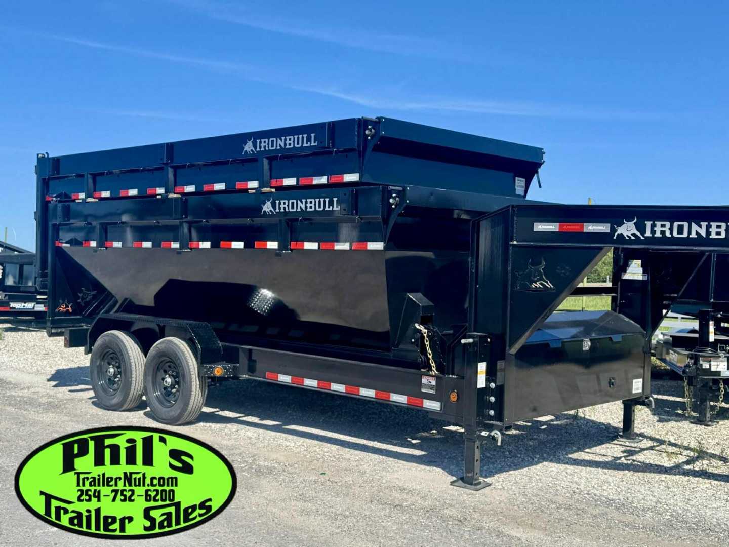 New Iron Bull 16' ROLL OFF DUMP TRAILERS GOOSENECK Dump Trailer WITH 2 BINS