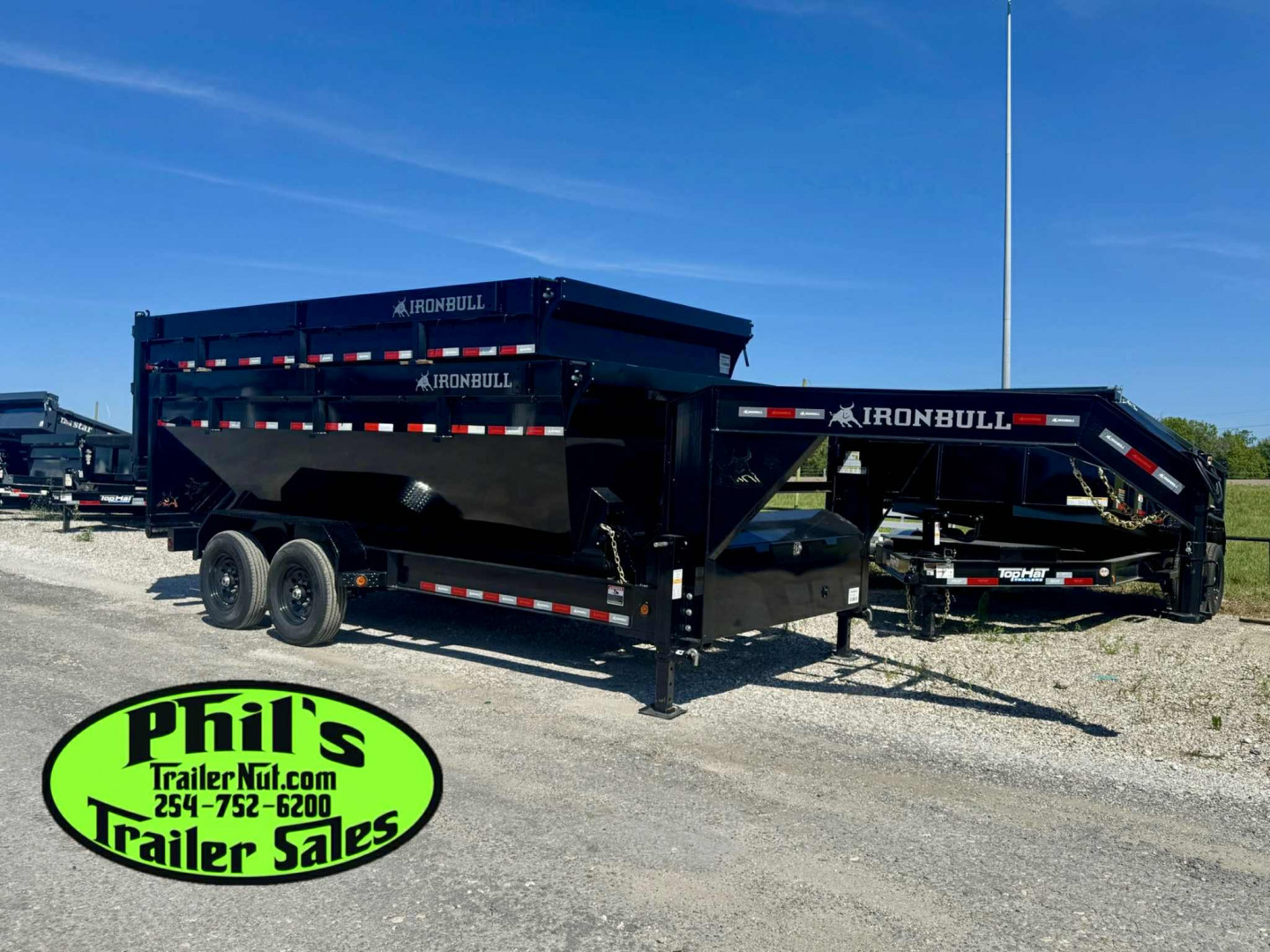 New Iron Bull 16' ROLL OFF DUMP TRAILERS GOOSENECK Dump Trailer WITH 2 BINS