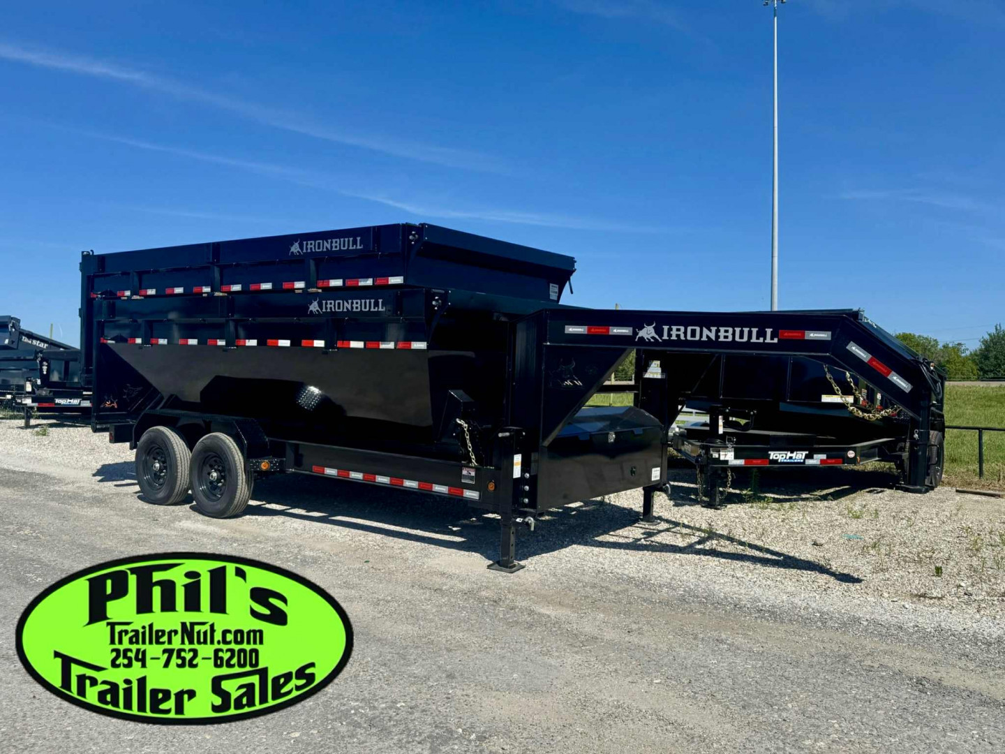 New Iron Bull 16' ROLL OFF DUMP TRAILERS GOOSENECK Dump Trailer WITH 2 BINS