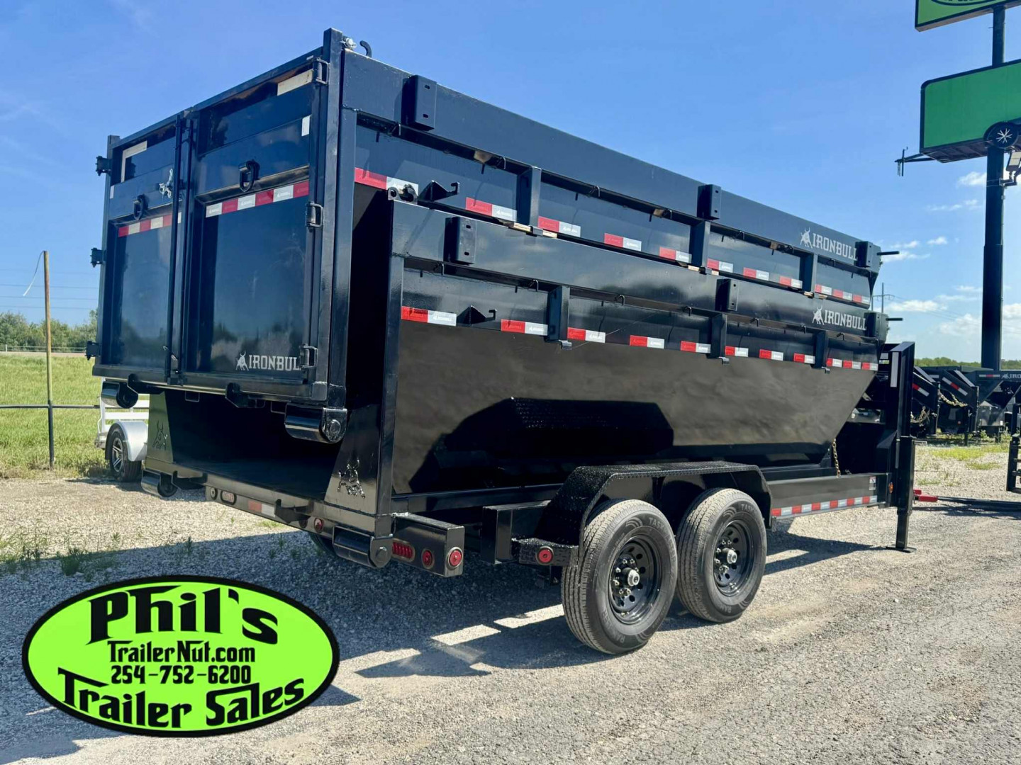 New Iron Bull 16' ROLL OFF DUMP TRAILERS GOOSENECK Dump Trailer WITH 2 BINS