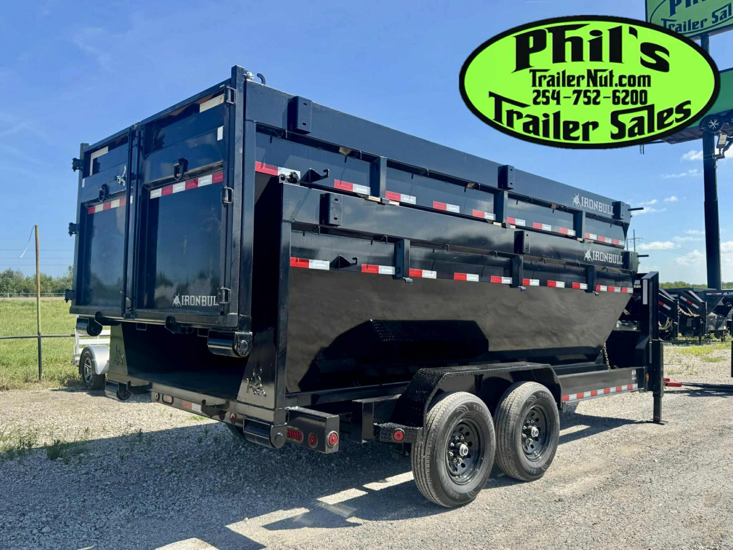 New Iron Bull 16' ROLL OFF DUMP TRAILERS GOOSENECK Dump Trailer WITH 2 BINS
