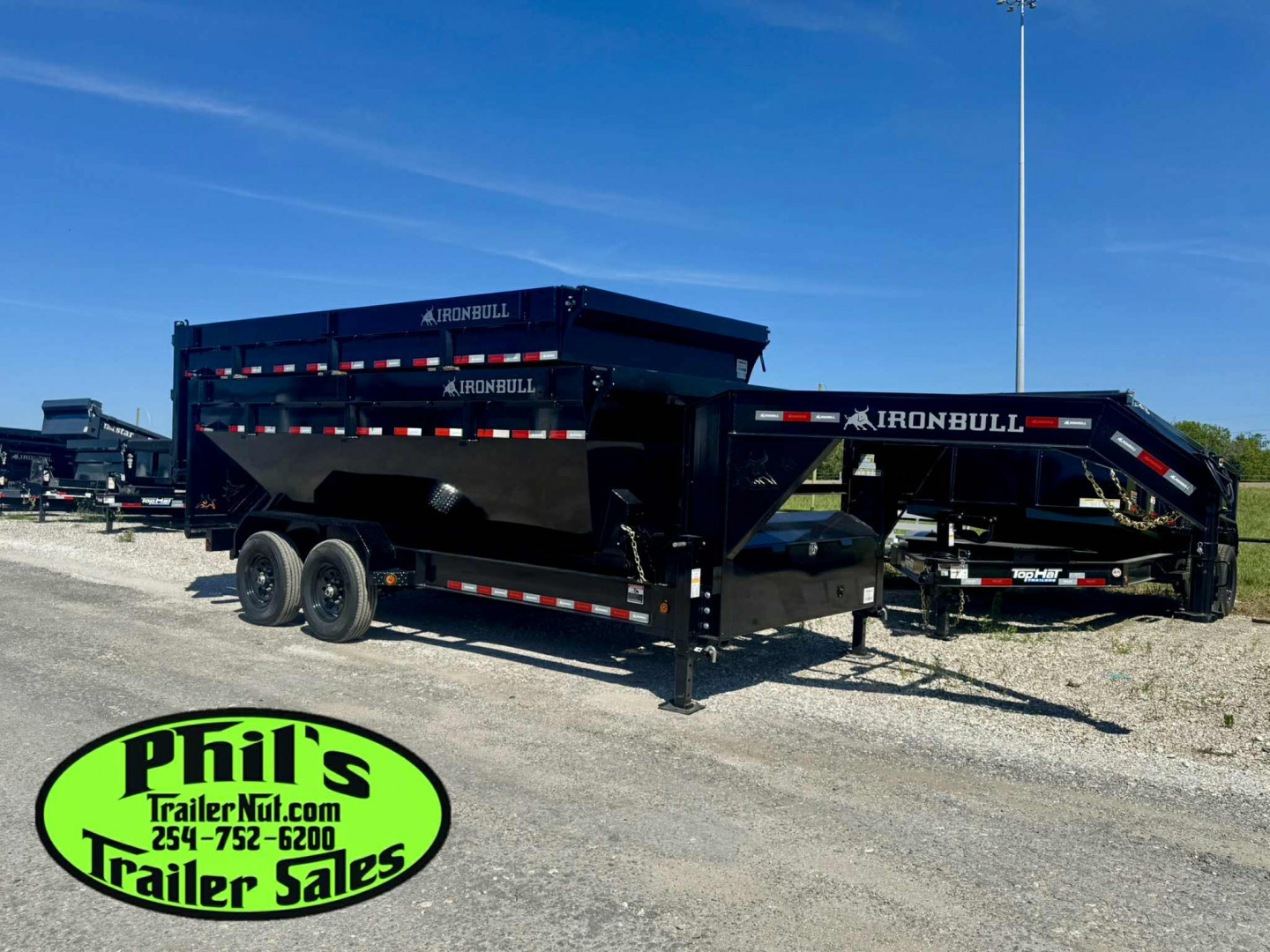 New Iron Bull 16' ROLL OFF DUMP TRAILERS GOOSENECK Dump Trailer WITH 2 BINS