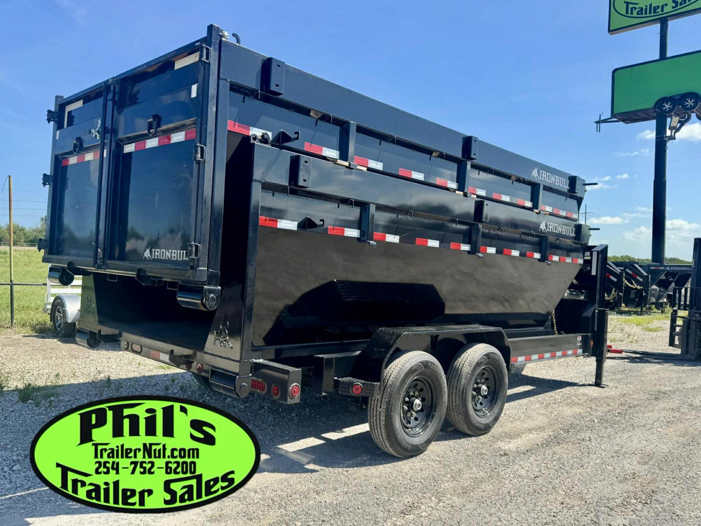 New Iron Bull 16' ROLL OFF DUMP TRAILERS GOOSENECK Dump Trailer WITH 2 BINS