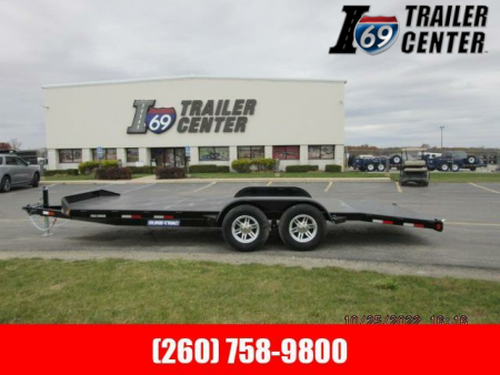 New 2022 Sure-Trac 7 x 18 (14+4) Steel Deck Car Hauler Trailer 10K