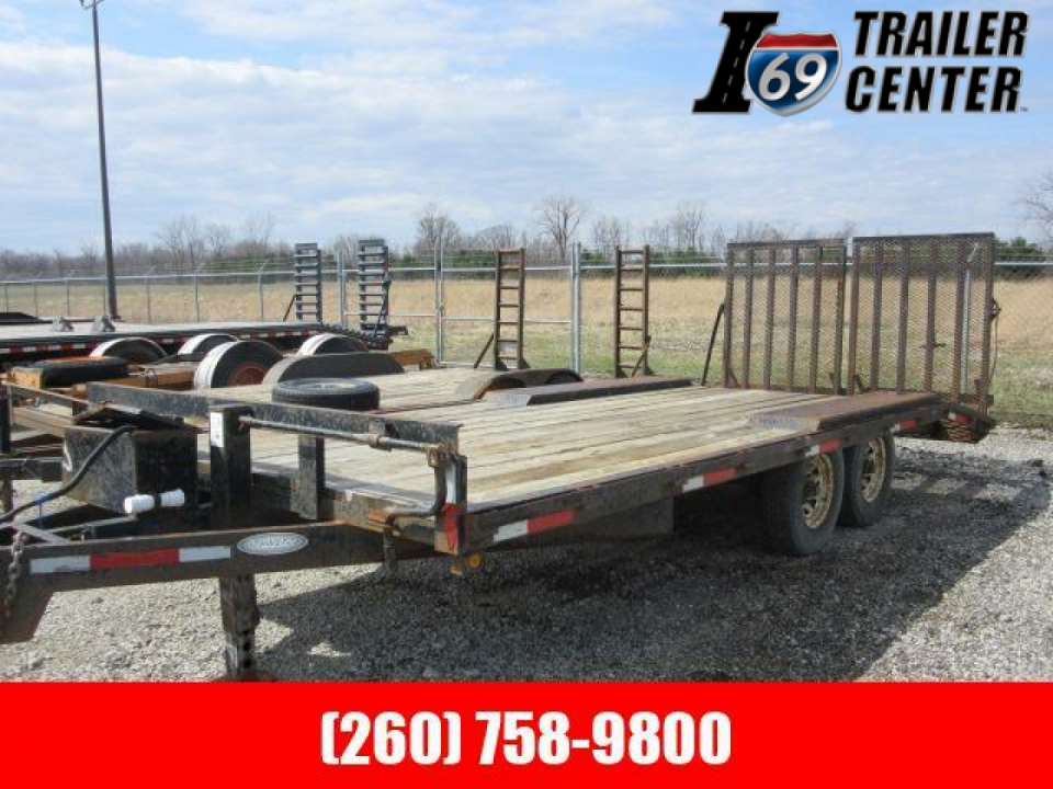 Used 2003 20+4 14K gvwr deckover pintle Equipment Trailer
