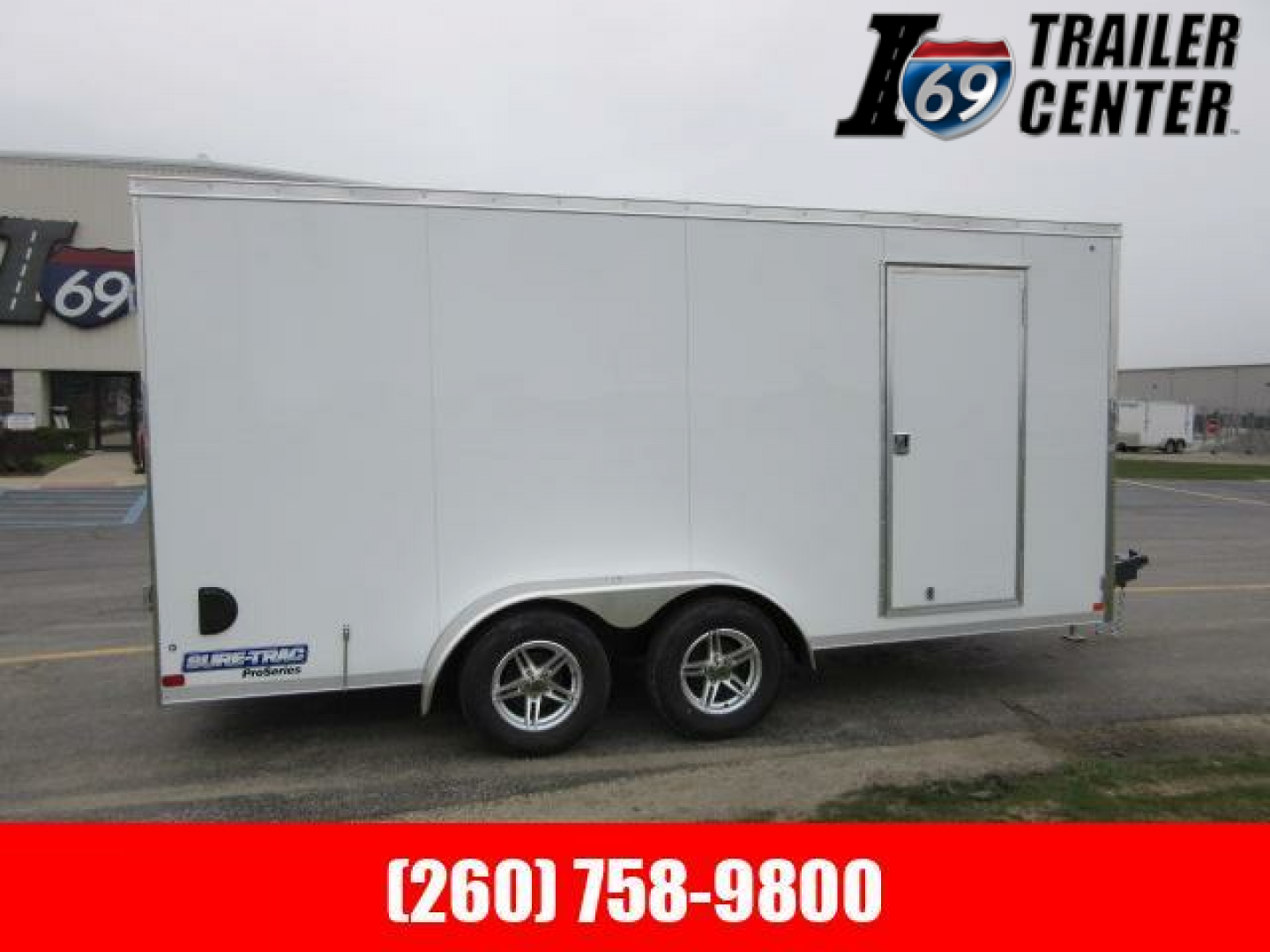 New 2022 Sure-Trac 7 x 16 REAR DOUBLE DOORS Pro Series Enclosed Wedge Cargo Trailer  TA 7K