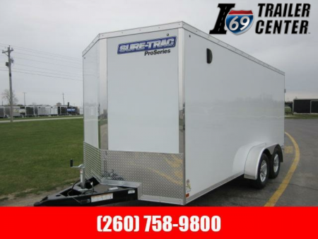 New 2022 Sure-Trac 7 x 16 REAR DOUBLE DOORS Pro Series Enclosed Wedge Cargo Trailer  TA 7K