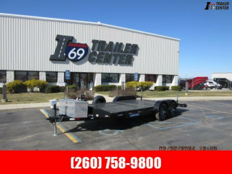 Used 2019 Sure-Trac 7 x 20 (16+4) ST8220CHS-B-100 Car Hauler 10K / 5K Winch / Spare Tire