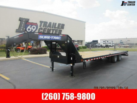 New 2024 Sure-Trac 8.5 x 20+5 Heavy Duty Low Profile Gooseneck Beavertail Deckover Trailer  22.5K
