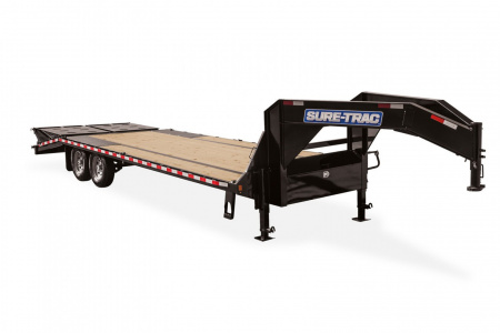 New 2025 Sure-Trac 8.5 x 20+5 Heavy Duty Low Profile Gooseneck Beavertail Deckover Trailer  22.5K