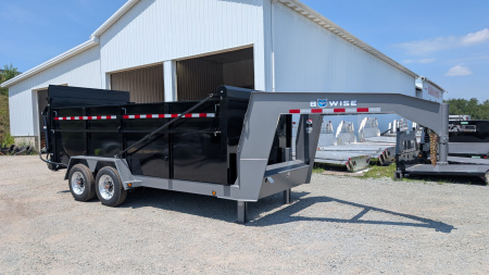 New 2026 BWISE 6'10" x 16 HD GOOSENECK Ultimate Dump Trailer w/ Hydraulic Gate (PRICE DROP!!!)
