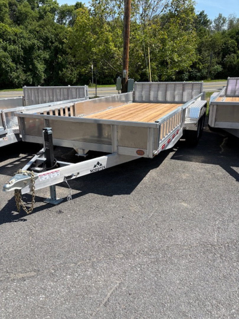 New 2026 Nordtek Aluminum 82" X 16' -7K GVW Landscape Trailer with side ramps