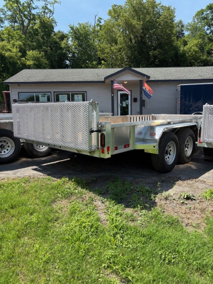 New 2026 Nordtek Aluminum 82" X 16' -7K GVW Landscape Trailer with side ramps