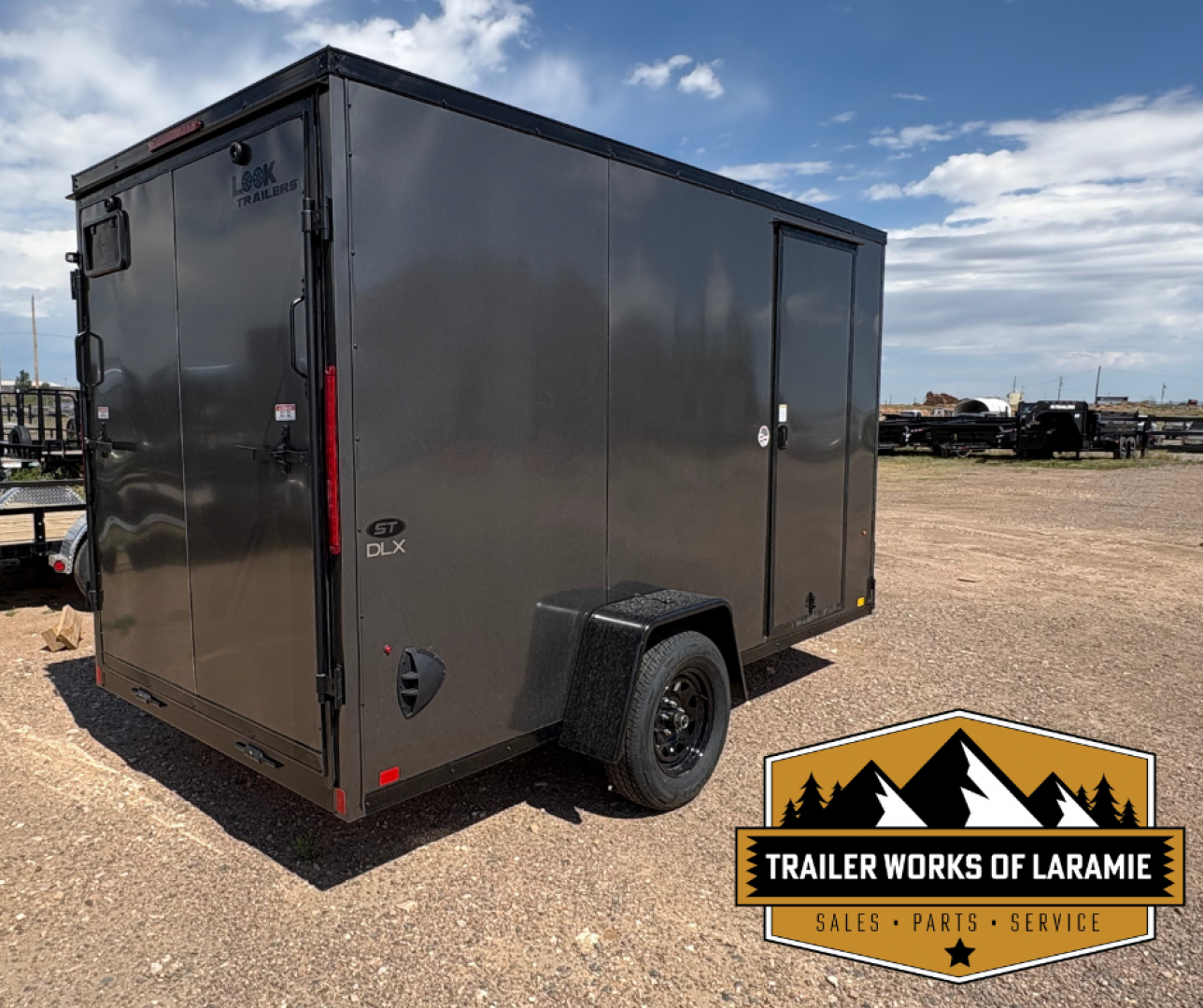 New 2026 Look Trailers 6X12 SA- ST DLX V-NOSE- Charcoal 6" Taller