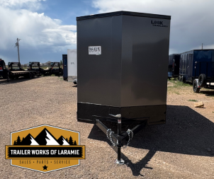 New 2026 Look Trailers 6X12 SA- ST DLX V-NOSE- Charcoal 6" Taller