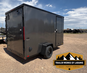 New 2026 Look Trailers 6X12 SA- ST DLX V-NOSE- Charcoal 6" Taller